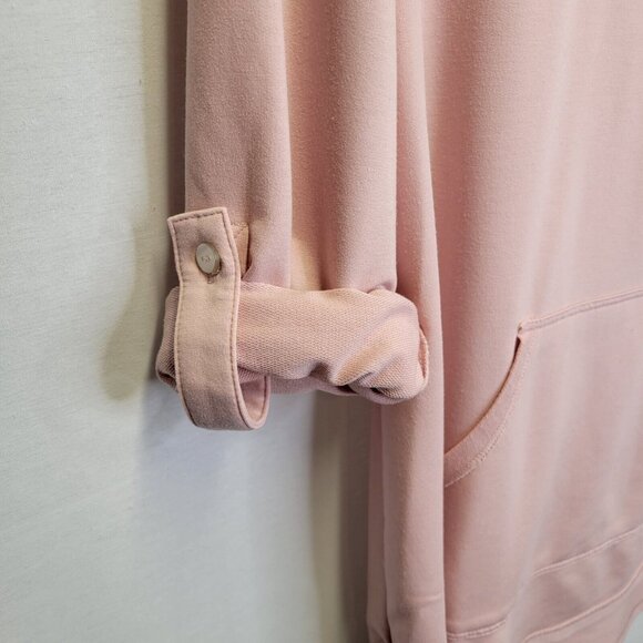 Soft Surroundings Women's Medium Shirt Top Pink Roll Tab Sleeves - Picture 4 of 6